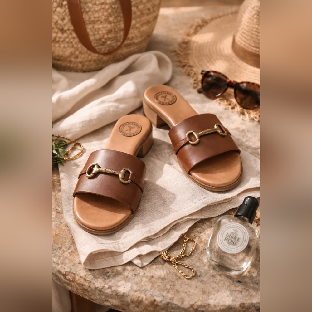 Penelope Chilvers Salamanca Leather Horsebit Slides Brown EU 38 US 7.5 - Picture 3 of 11